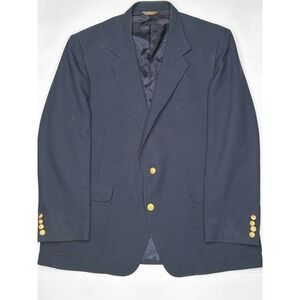 Kendrick Company Mens Navy Blue Blazer Gold Button Sport Coat 24.5"